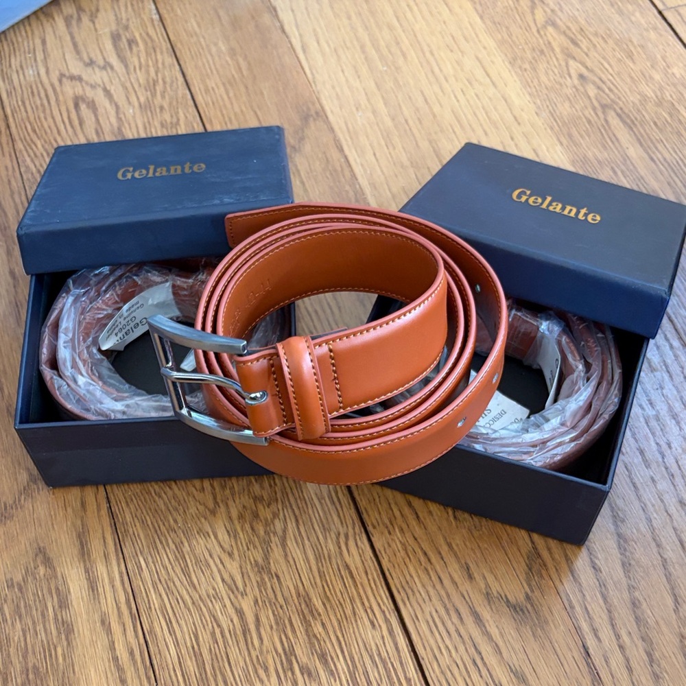 Elan Men's Tan Leather Belt
